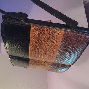 Vintage 50's/60’s Genuine Snakeskin-Tri Color, Bag